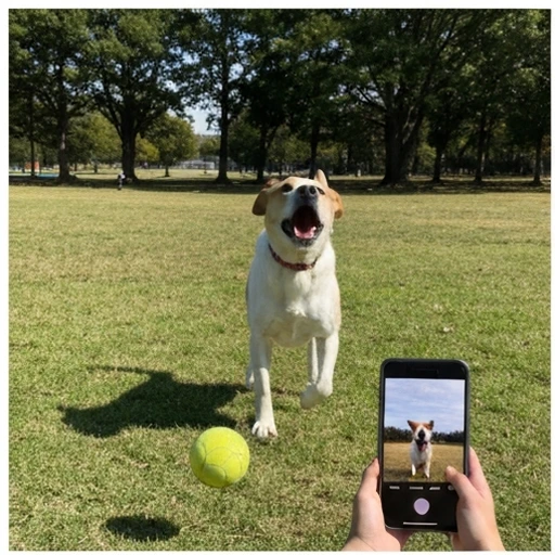 Dog during herding training